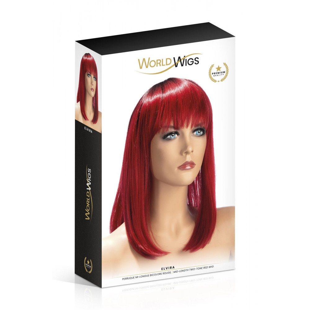 Аксессуары для эротического образа - Парик World Wigs ELVIRA MID-LENGTH TWO-TONE RED 1