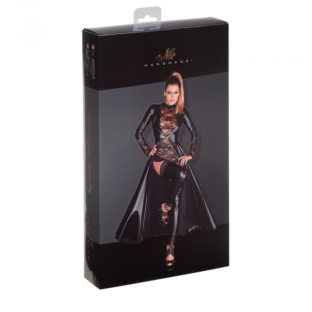 - Сукня-плащ з мокрим ефектом Noir Handmade F128C Powerwetlook gown coat, M (м'яте паковання!!!) 4