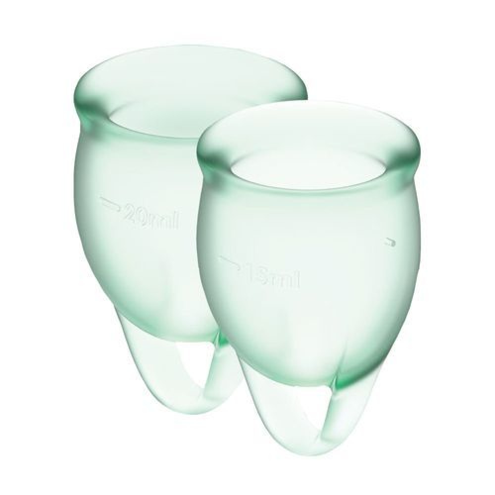Секс игрушки - Набор менструальных чаш Satisfyer Feel Confident (light green) (мятая упаковка!!!)