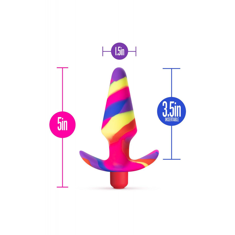 Анальные игрушки - Анальная пробка разноцветная с вибрацией AVANT FREE SPIRIT SCARLET 2