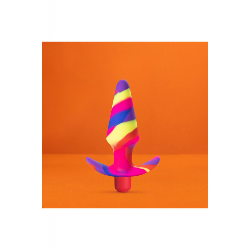 Анальные игрушки - Анальная пробка разноцветная с вибрацией AVANT FREE SPIRIT SCARLET 6