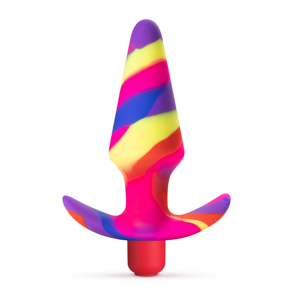 Анальные игрушки - Анальная пробка разноцветная с вибрацией AVANT FREE SPIRIT SCARLET