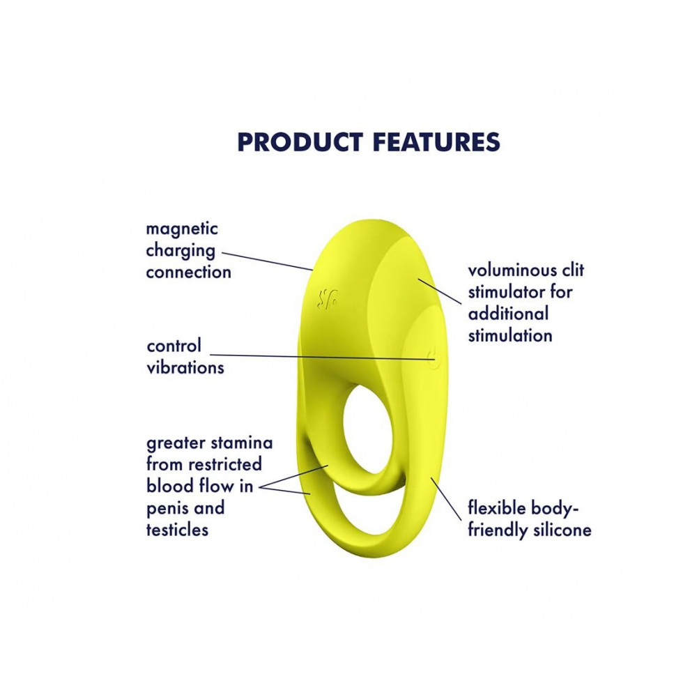 Разное - Эрекционное кольцо с вибрацией Satisfyer Spectacular Duo желтое 3