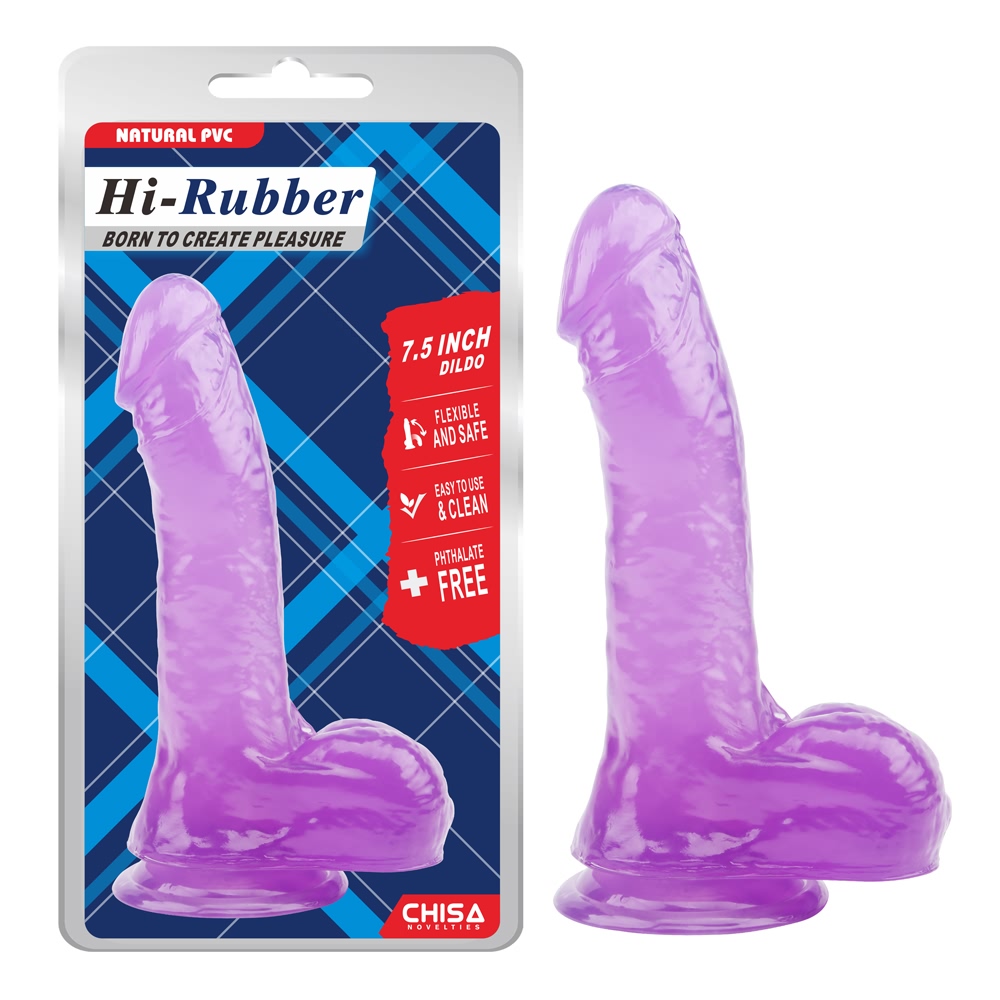 Фаллоимитаторы реалистичные - Фаллоимитатор Chisa HI-RUBBER 7.5, Purple 1