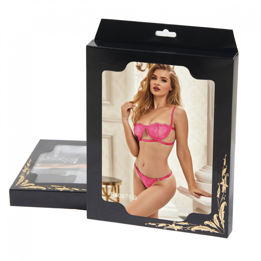 Різне - Комплект білизни з мереживом Star Night рожевий, М 5