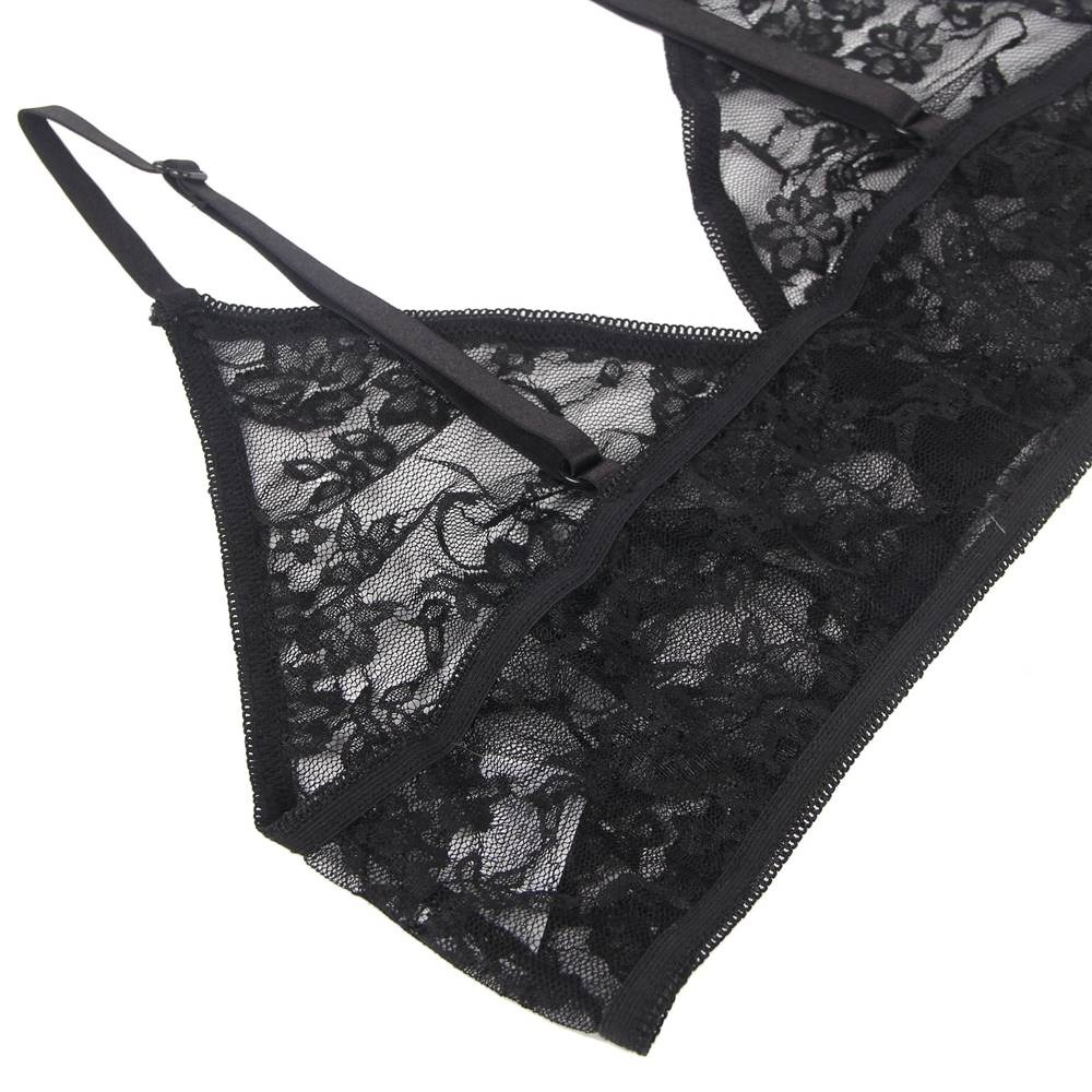 Різне - Комплект білизни з рукавичками Star Night мереживний, чорний, XS-S 6