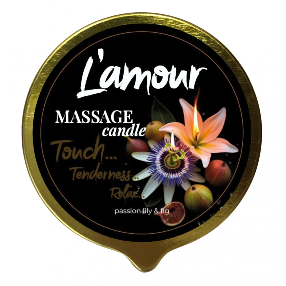 Для масажу - Масажна свічка L'amour Passion Lily & Fig, золота, 70 мл