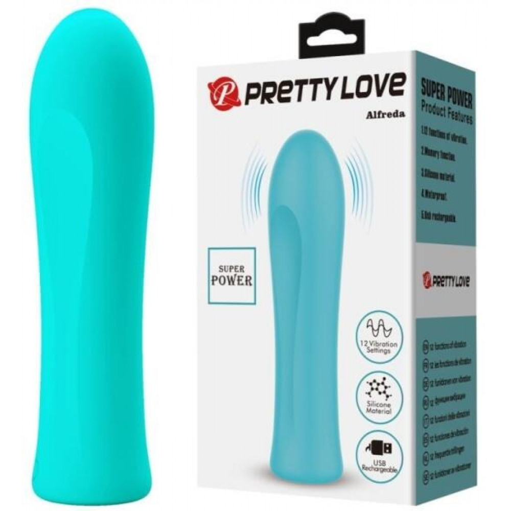 Классический вибратор - Мини-вибратор PRETTY LOVE Alfreda 12 режимов, зеленый, 10.2 х 2.6 см 6