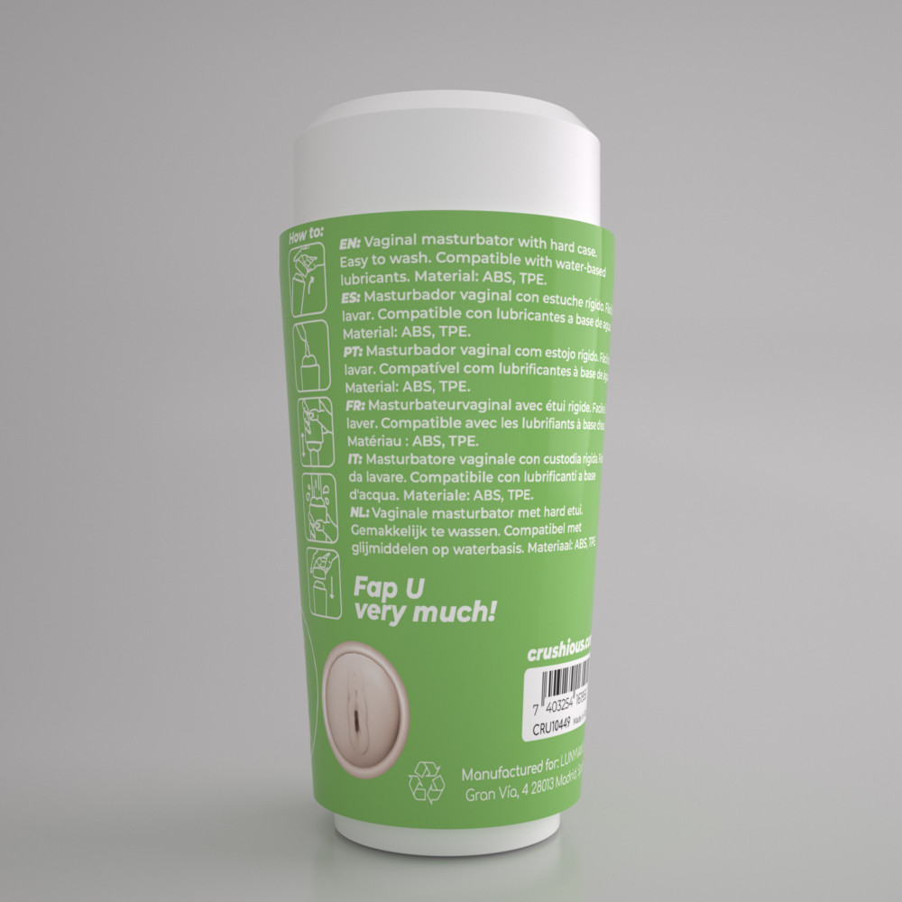 Мастурбаторы без вибрации - Портативный мастурбатор вагина CRUSHIOUS FAPPUCINO в виде стаканчика кофе, с крышкой 2