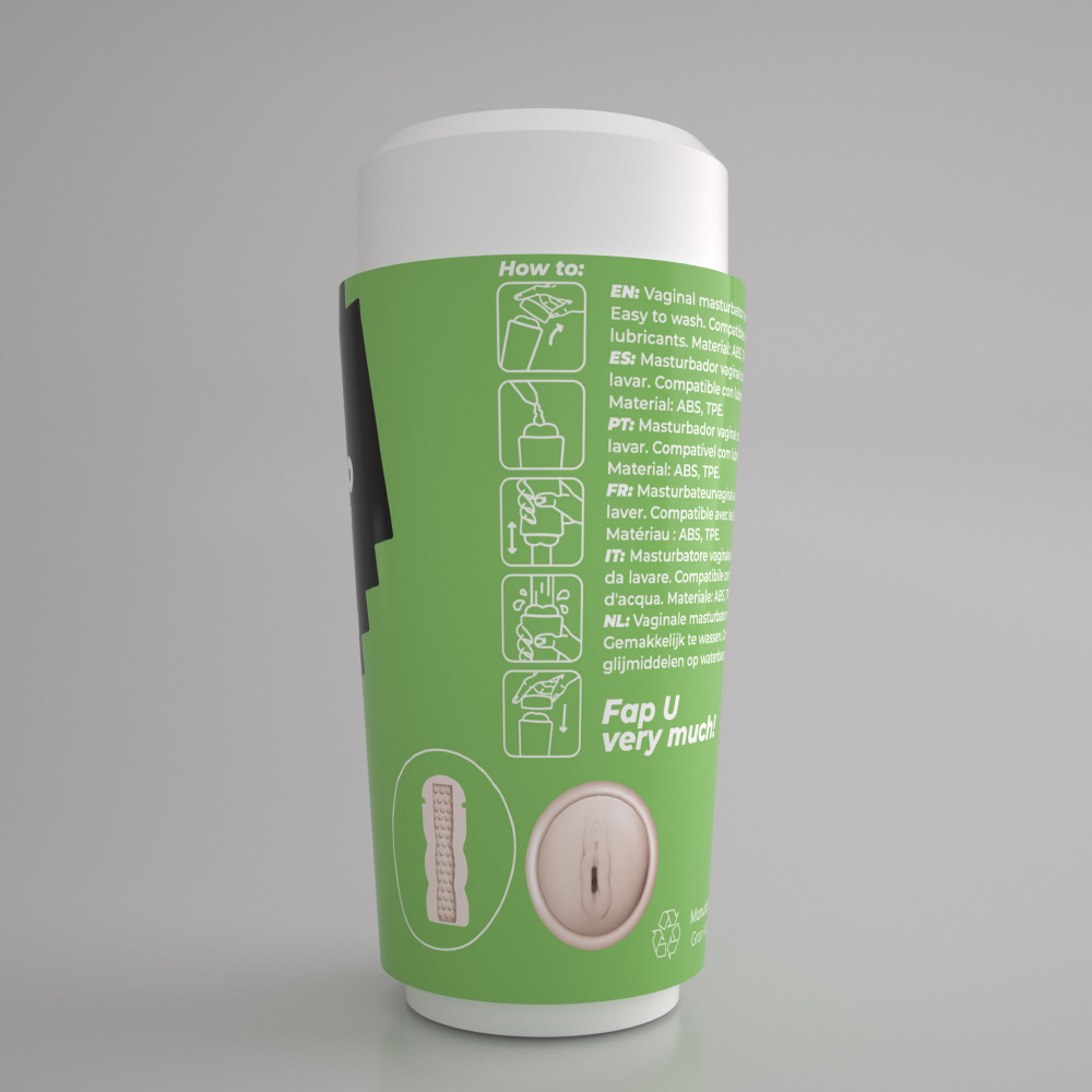 Мастурбаторы без вибрации - Портативный мастурбатор вагина CRUSHIOUS FAPPUCINO в виде стаканчика кофе, с крышкой 3