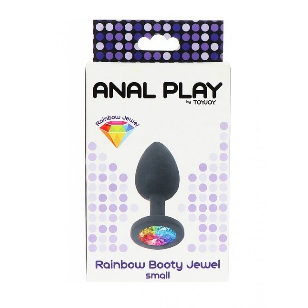  - Пробка з райдужним каменем силікон чорний Toy Joy Rainbow Booty Jewel Small 2