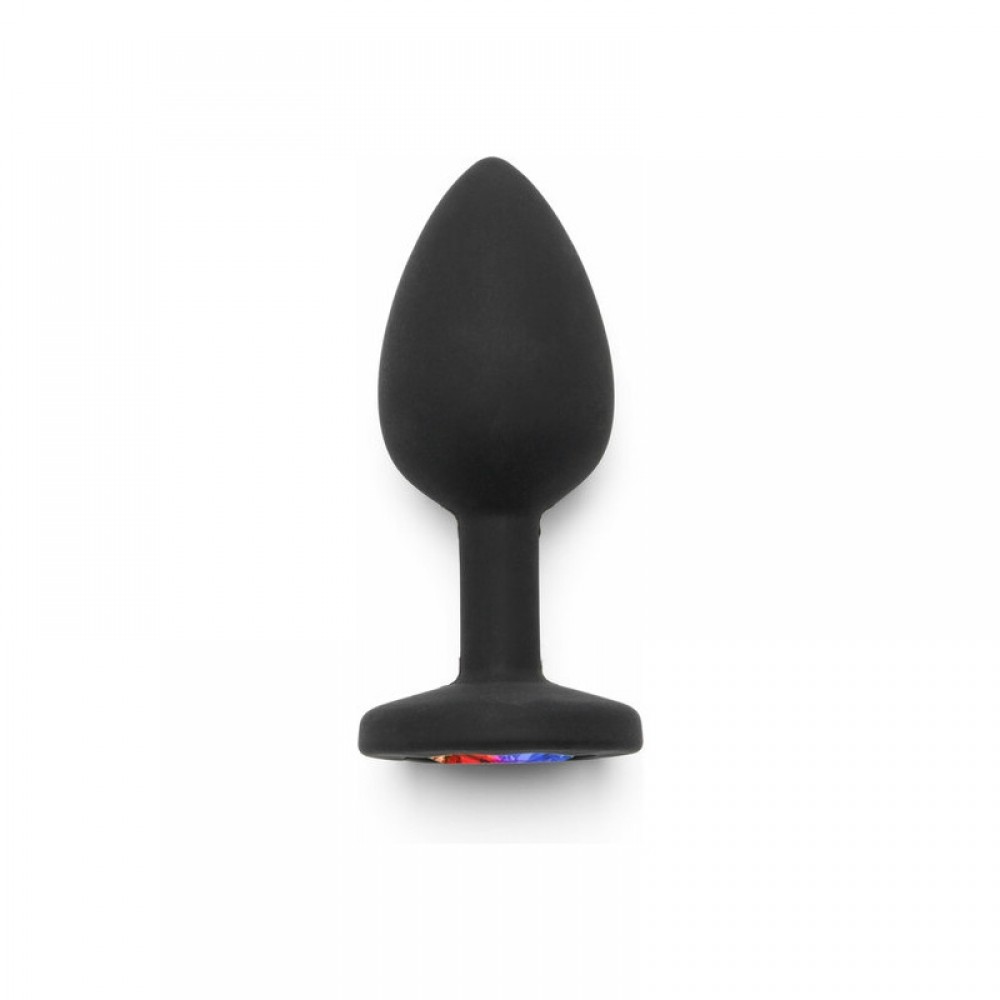  - Пробка з райдужним каменем силікон чорний Toy Joy Rainbow Booty Jewel Small 1