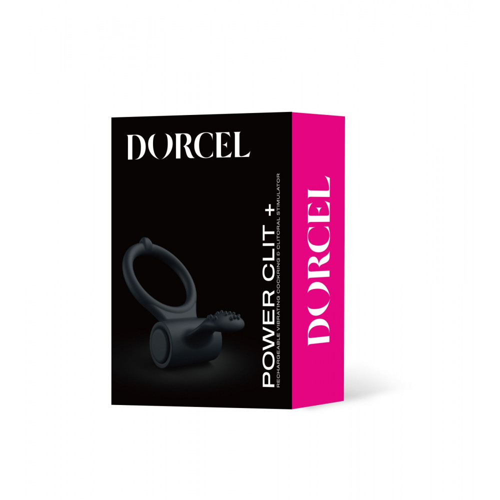 Эрекционные кольца с вибрацией - Эрекционное кольцо Dorcel Power Clit Plus с вибрацией, перезаряжаемое, с язычком со щеточкой 5