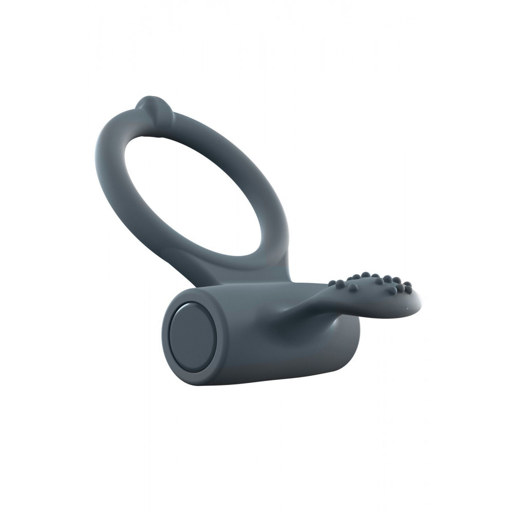 Эрекционные кольца с вибрацией - Эрекционное кольцо Dorcel Power Clit Plus с вибрацией, перезаряжаемое, с язычком со щеточкой