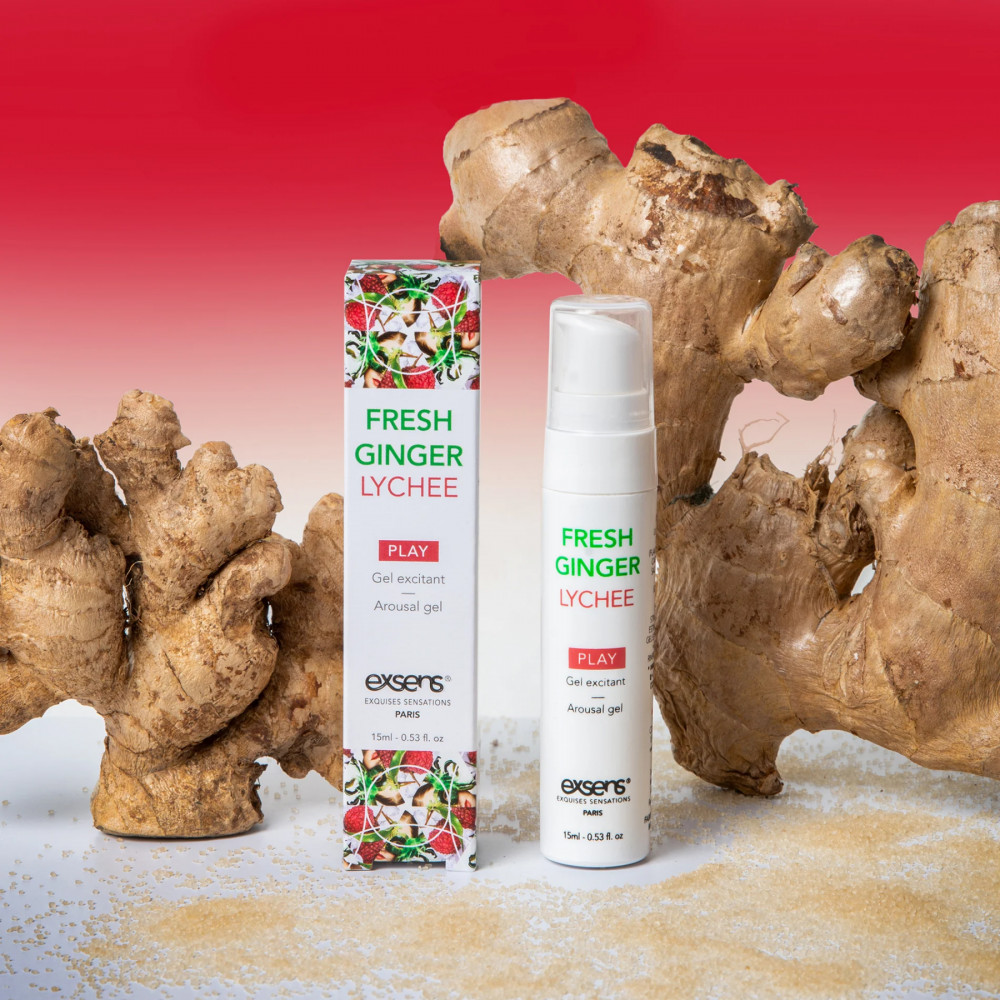 Жіночі змазки - Стимулювальний гель EXSENS Kissable Fresh Ginger Litchi 15мл, можна для поцілунків, охолоджувальний 3