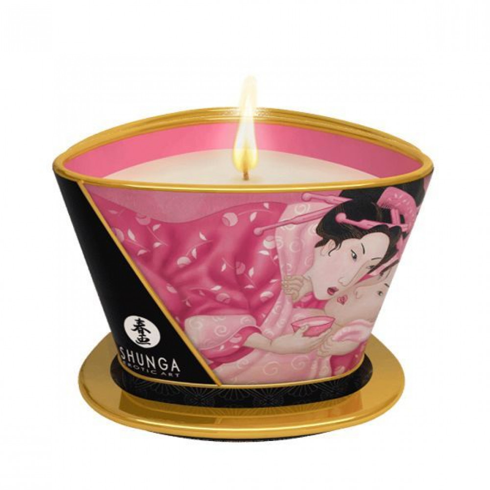 Массажные свечи - Массажная свеча Shunga Massage Candle – Rose Petals (170 мл) с афродизиаками