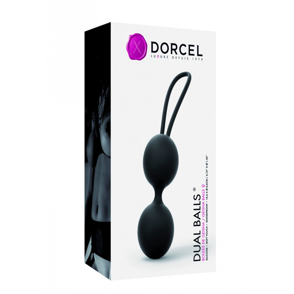 Вагинальные шарики - Вагинальные шарики Dorcel Dual Balls Black, диаметр 3,6см, вес 55гр 1