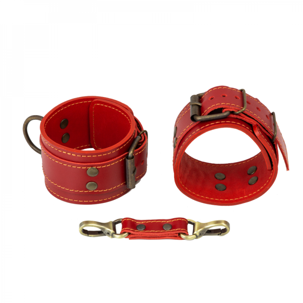 БДСМ наручники - Поножи LOVECRAFT красные 1