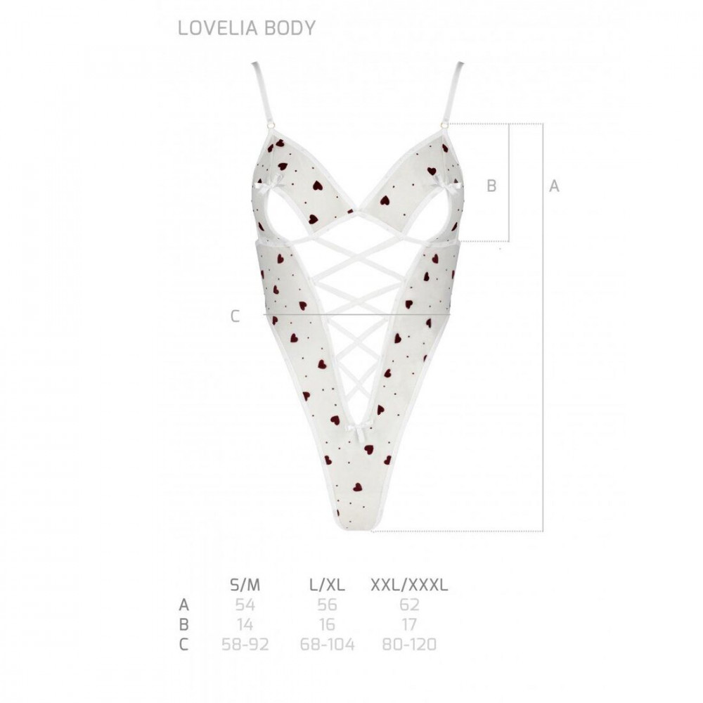 Эротическое боди - Эротическое боди с рисунком LOVELIA BODY white L/XL - Passion 1