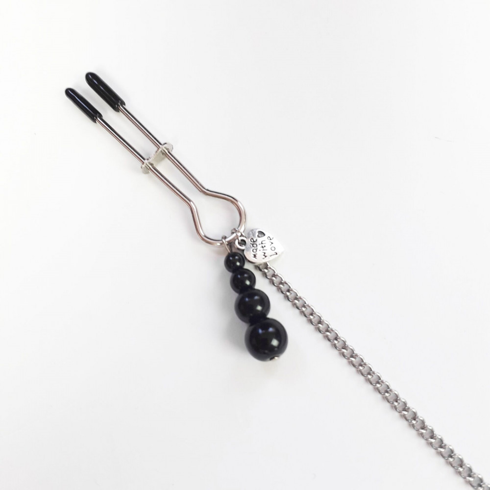 Интимные украшения - Зажимы для сосков и клитора Art of Sex - Nipple and clit clamps Black Pearl 3
