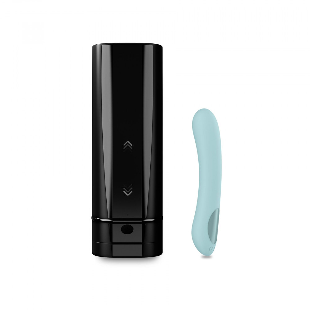 Мастурбаторы с вибрацией - Интерактивный набор мастурбатор + стимулятор точки G Kiiroo Onyx+ and Pearl 2+ Couple Set Turquoise