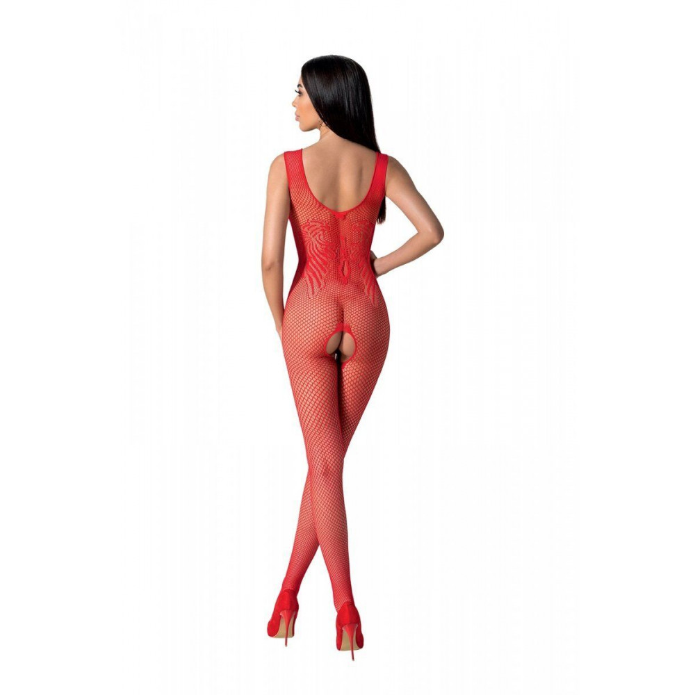 Бодистокинг - Бодистокинг с крыльями Passion BS098 One Size, red, средняя сетка, открытый доступ 8