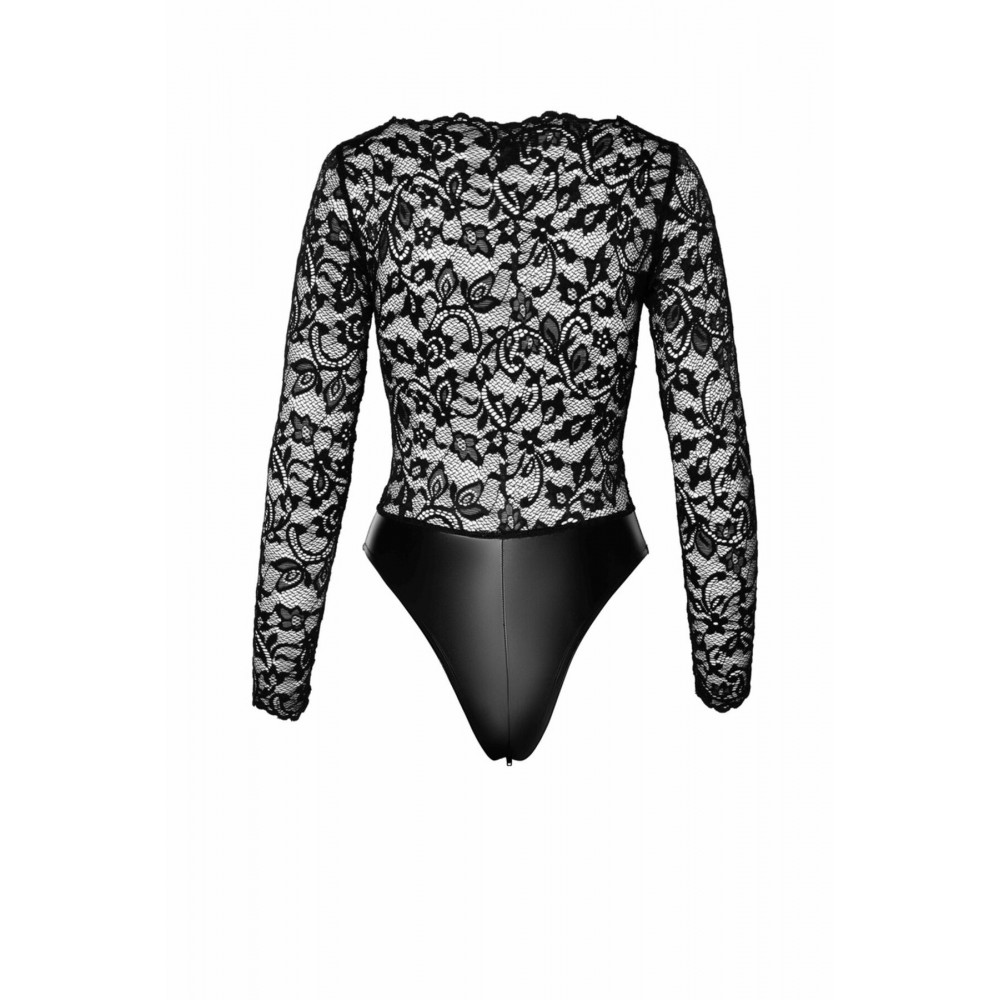 Эротическое боди - Боди Noir Handmade F296 Psyche bodysuit of lace and wetlook - 3XL 6