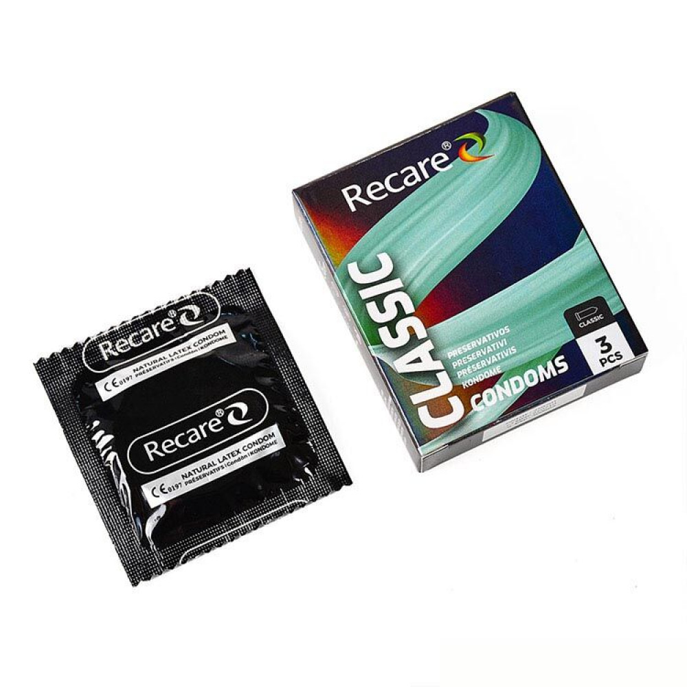 Презервативы - Презервативы Holographic Recare Classic Condoms 3 шт, классические 1