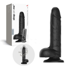 Фалоімітатор з вібрацією і ротацією Strap-On-Me Rotating & Vibrating Realistic Dildo - L - Black