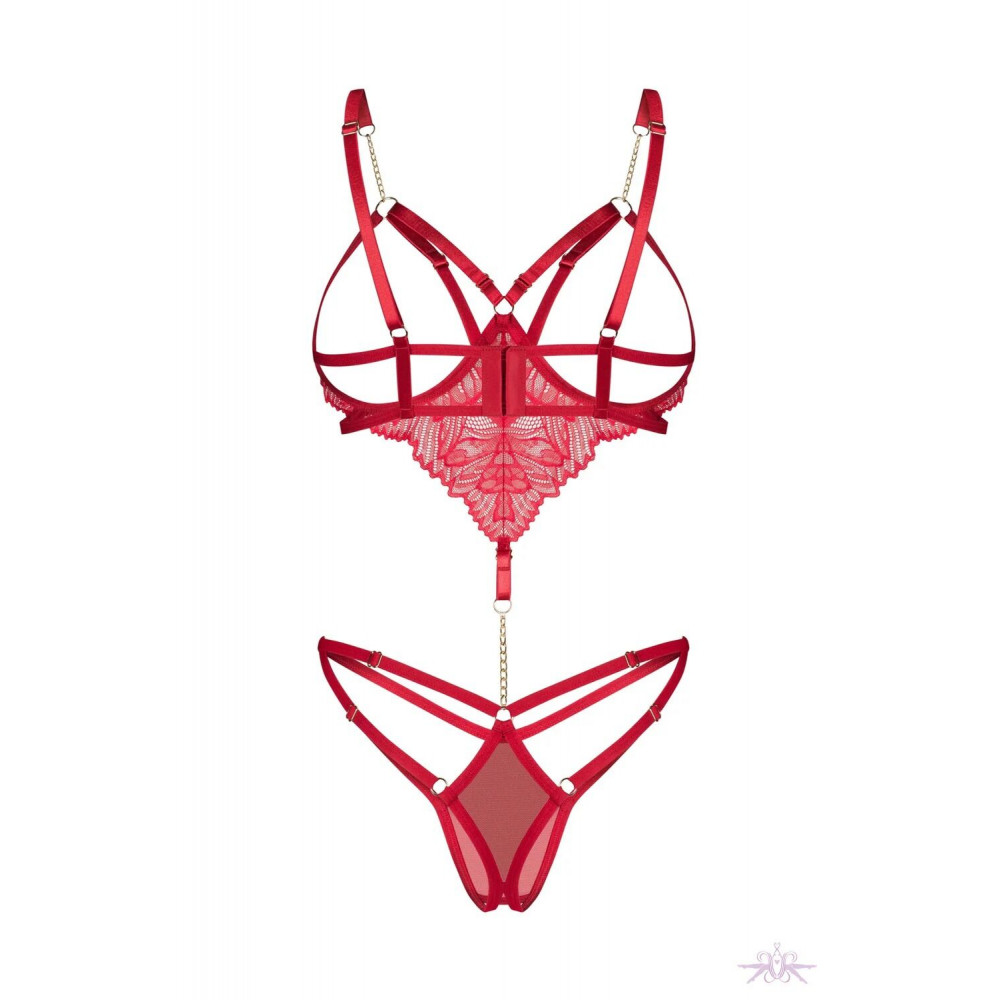 Женское эротическое белье - Боди Obsessive Matildea crotchless teddy S/M 2