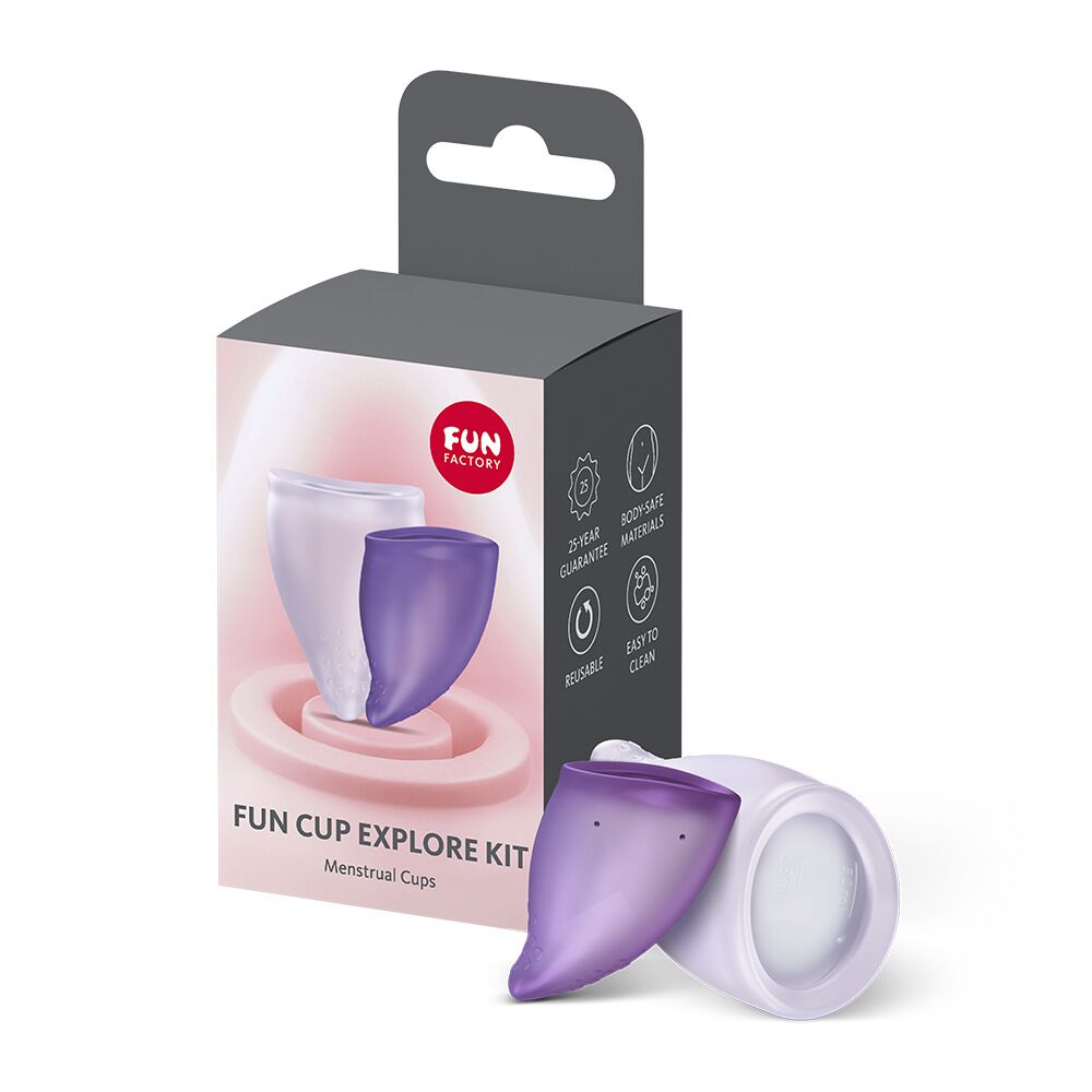 Менструальні чаші - Набір менструальних чаш Fun Factory FUN CUP EXPLORE KIT, 2 шт, Multicolored Violet, об’єми 20 та 30 мл 5