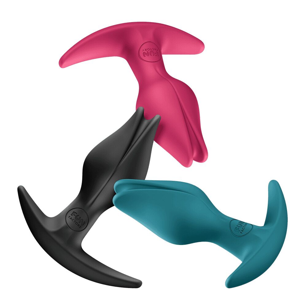 Анальні іграшки без вібрації - Анальна пробка Fun Factory BOOTIE FEM Raspberry, у вигляді бутона, діаметр 2,9 см, тонкий обмежувач 7