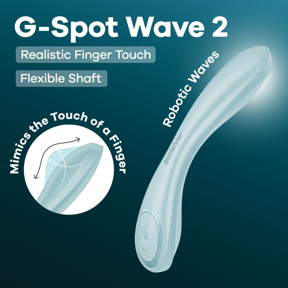 Стимулятор точки G - Вибратор Satisfyer G-Spot Wave 2 Ice Blue, имитирует прикосновение пальца 5