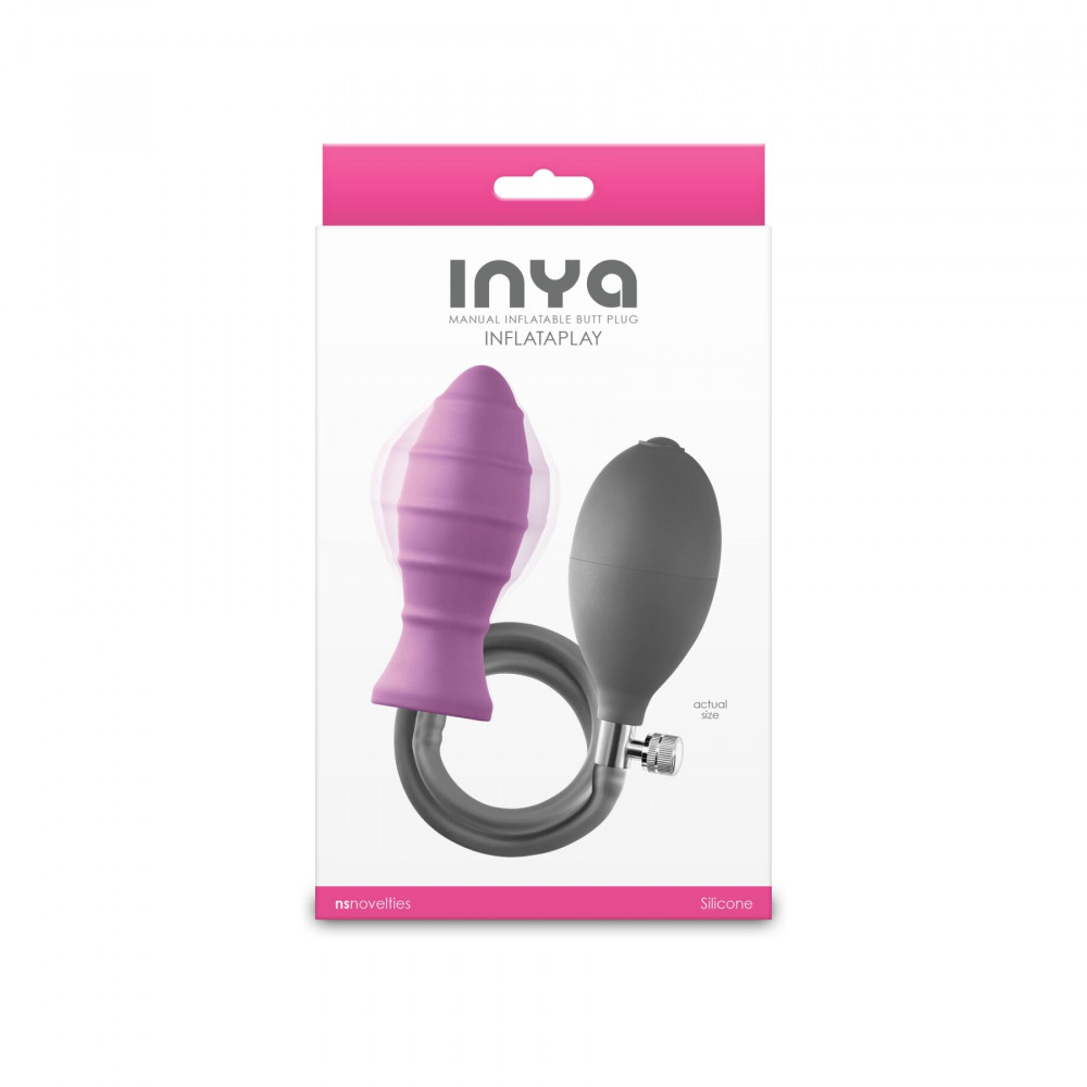 Анальные игрушки без вибрации - Надувная анальная пробка NS Novelties INYA - InflataPlay - Pink 2