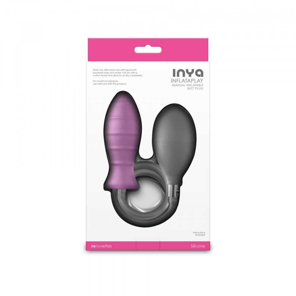 Анальные игрушки без вибрации - Надувная анальная пробка NS Novelties INYA - InflataPlay - Pink 3
