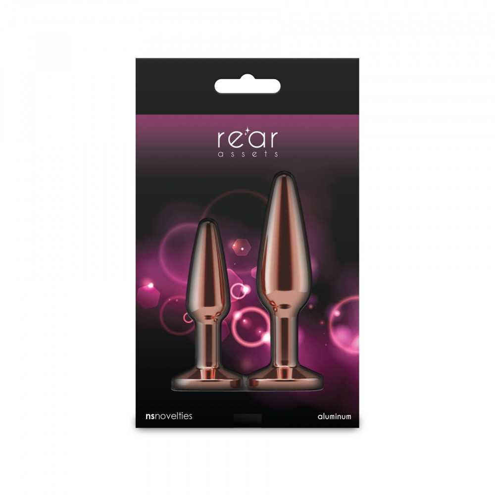 Анальные игрушки - Набор анальных пробок NS Novelties Rear Assets - Tapered Trainer Kit - Rose Gold - Pink 3