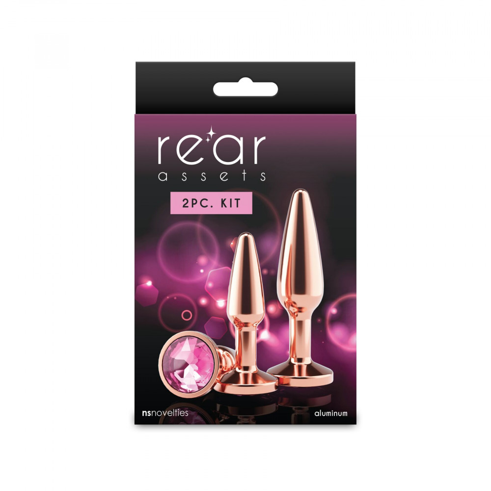 Анальные игрушки - Набор анальных пробок NS Novelties Rear Assets - Tapered Trainer Kit - Rose Gold - Pink 2