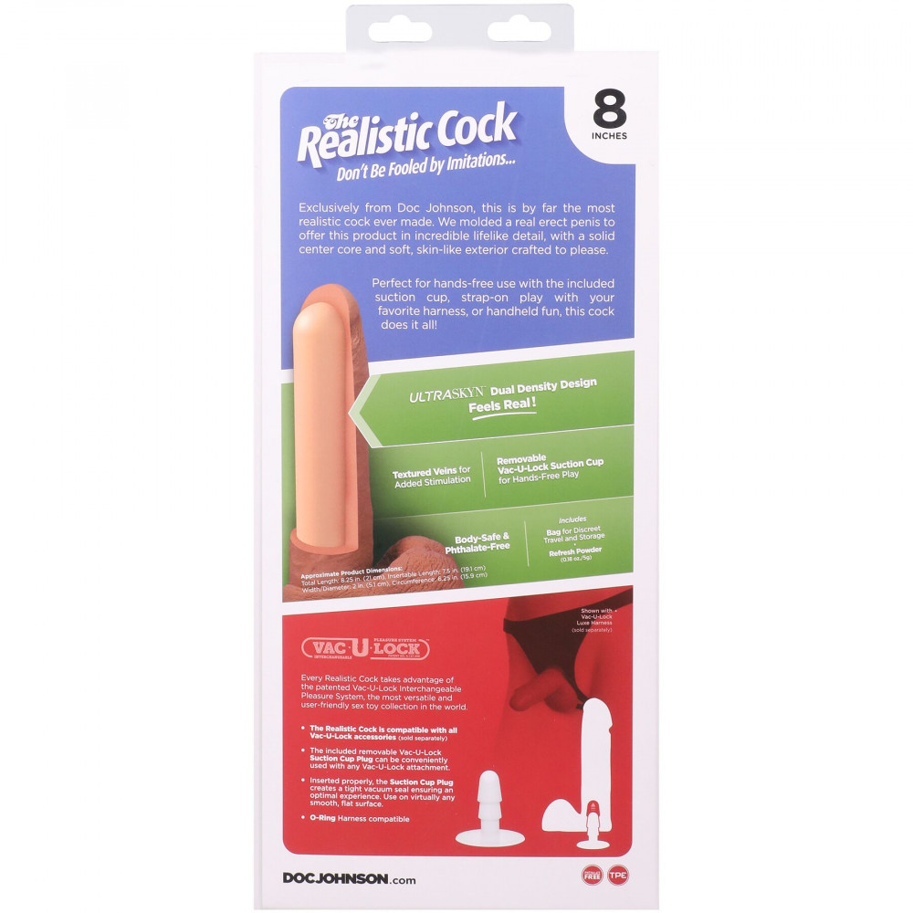 Фалоімітатор - Фалоімітатор Doc Johnson The Realistic Cock ULTRASKYN - 8 Inch with Balls Caramel 10
