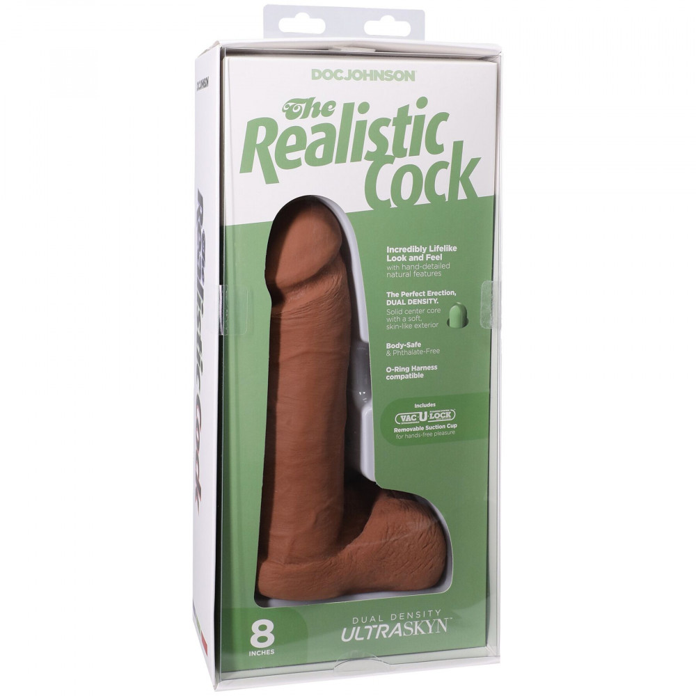Фалоімітатор - Фалоімітатор Doc Johnson The Realistic Cock ULTRASKYN - 8 Inch with Balls Caramel 7