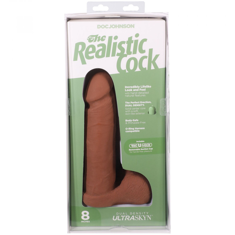 Фалоімітатор - Фалоімітатор Doc Johnson The Realistic Cock ULTRASKYN - 8 Inch with Balls Caramel 9