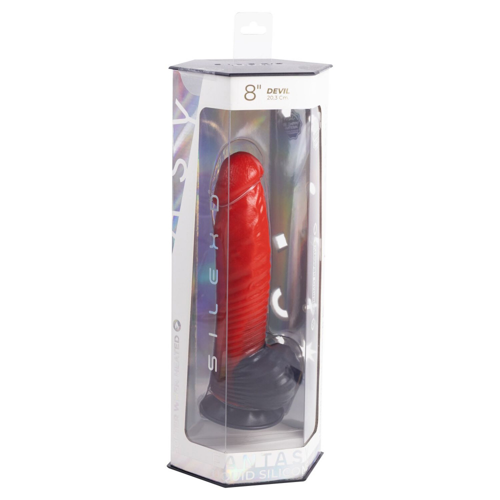 Фаллоимитаторы - Фаллоимитатор SilexD Fantasy Liquid Silicone Devil 8in Red 6