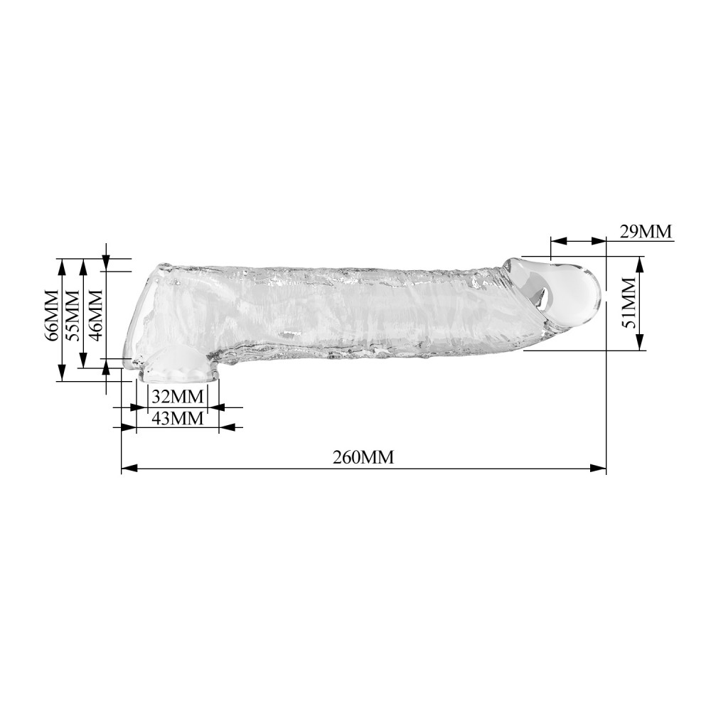  - Подовжуюча насадка Pretty Love - Silas Penis Sleeve Clear, BI-026279M 7