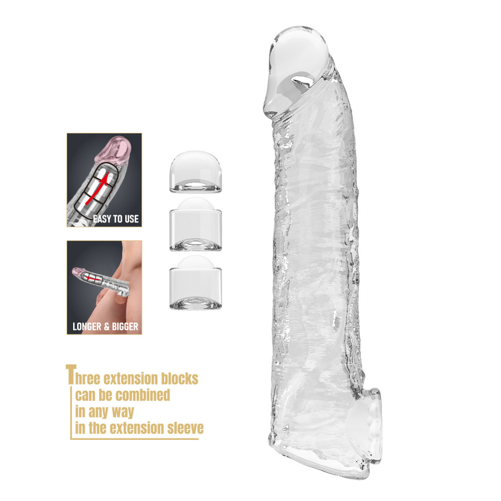  - Подовжуюча насадка Pretty Love - Silas Penis Sleeve Clear, BI-026279M 2