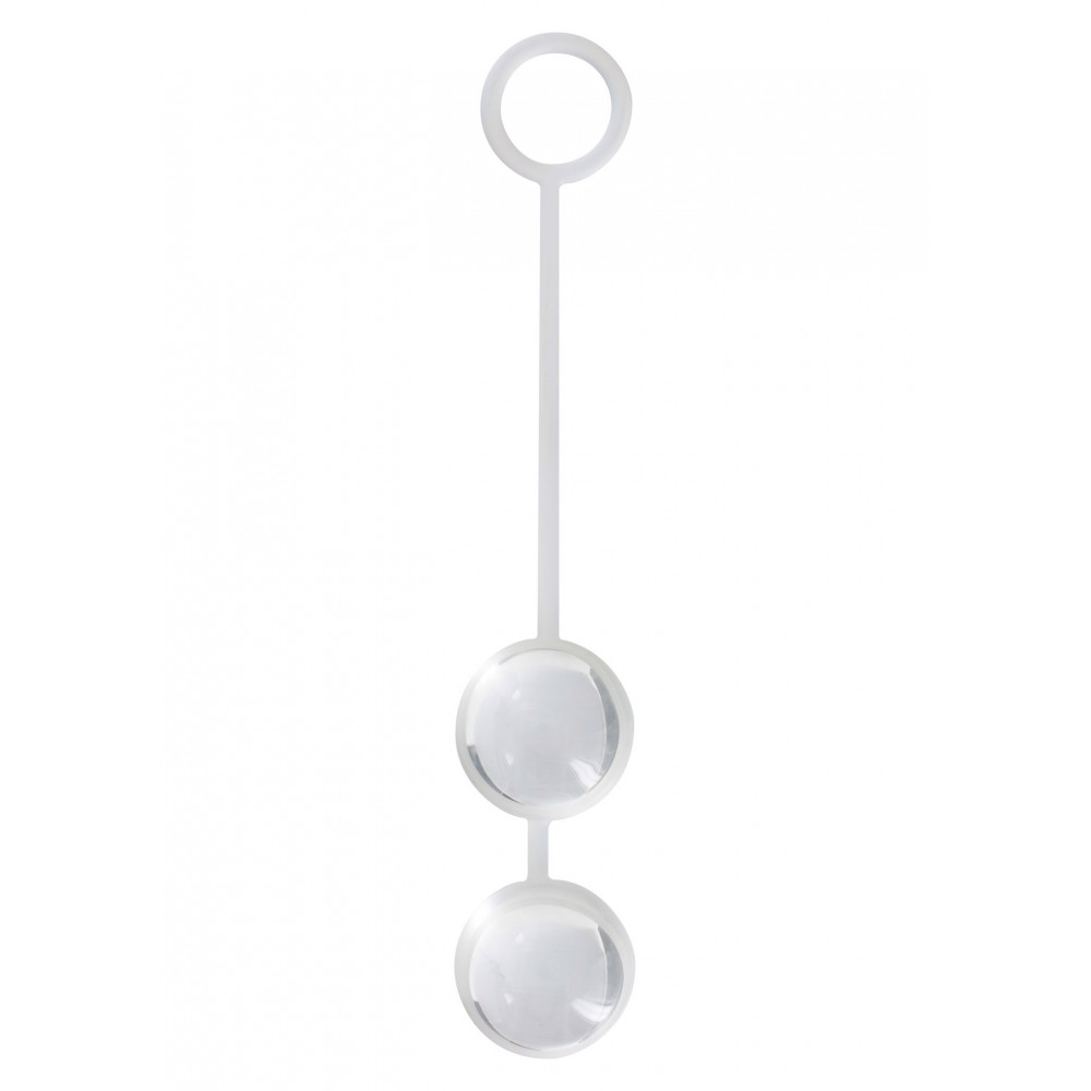 Разное - Вагинальные шарики на мягкой сцепке TOY JOY стеклянные, прозрачные