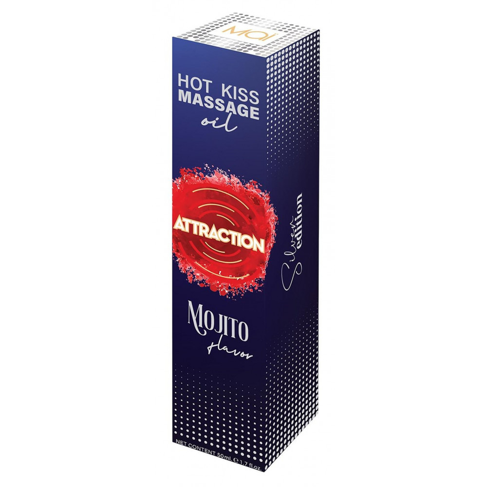 Лубриканты - Веганское съедобное массажное масло с согревающим эффектом и с ароматом мохито Mai - Attraction Hot Kiss Massage Oil Mojito flavor, 50 ml 4