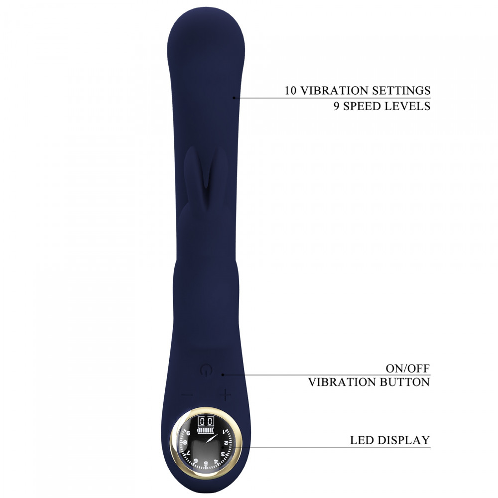 Вибратор-кролик - Вибратор-кролик с дисплеем Pretty Love Lamar, синий, 22 х 4 см 5