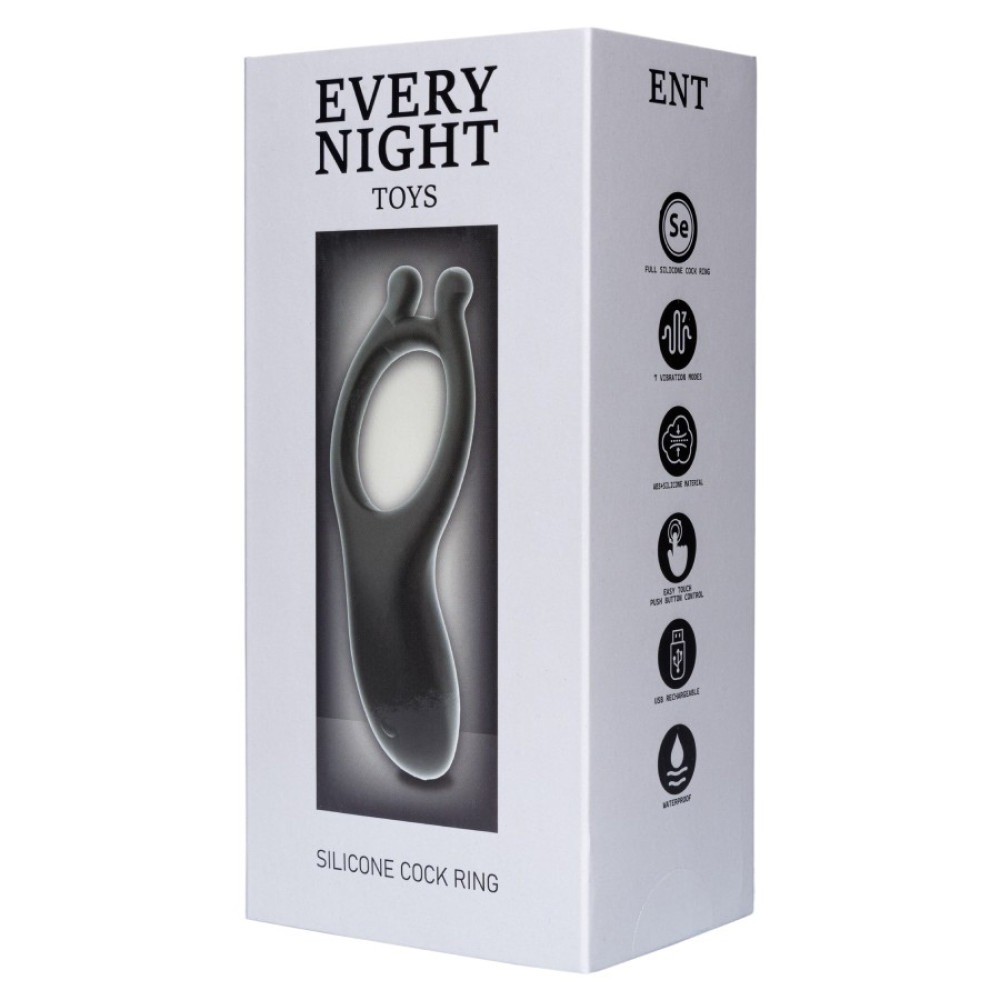  - Вібраційне ерекційне кільце Every Night Toys з відростками для додаткової стимуляції клітора 4