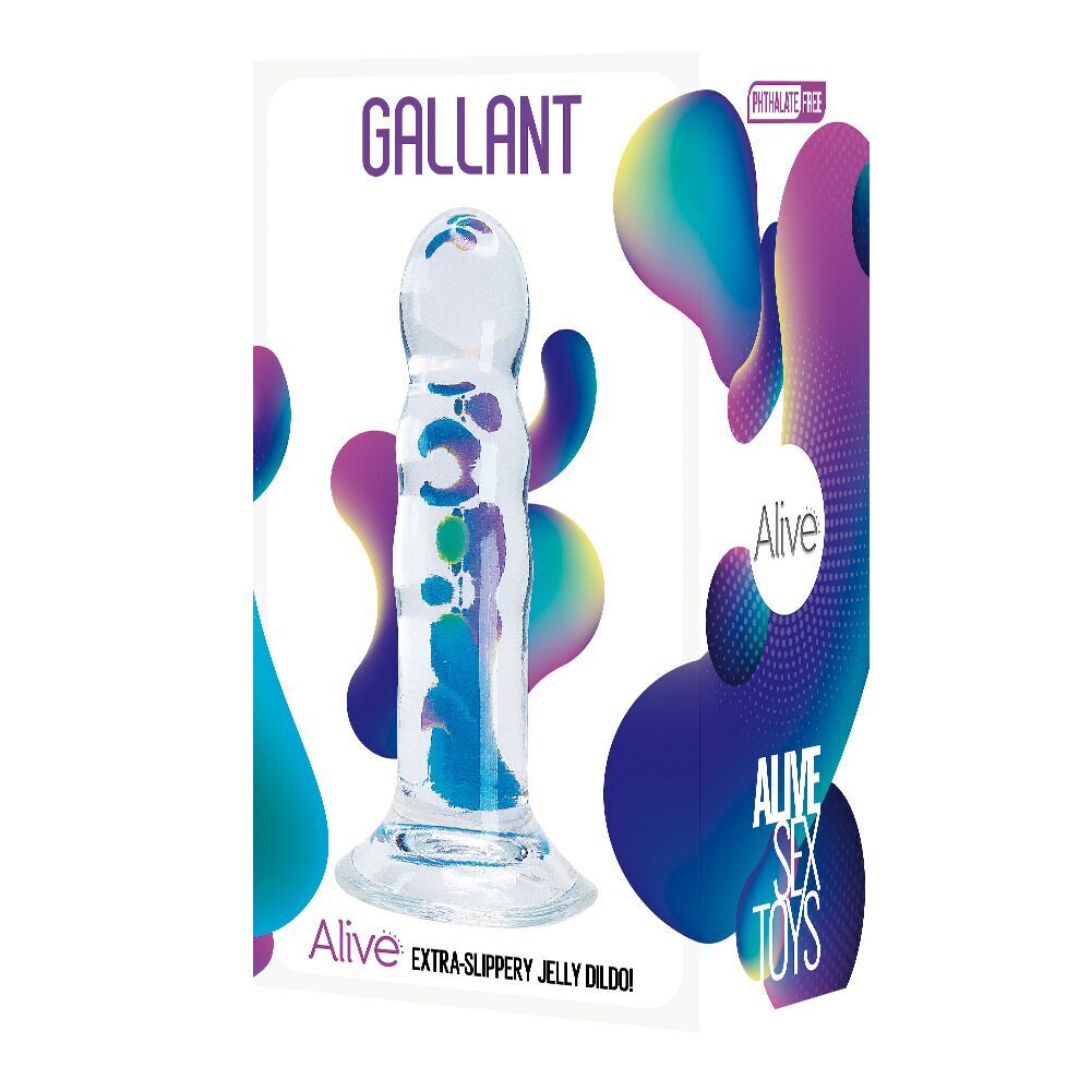 Секс игрушки - Прозрачный фаллоимитатор Alive Gallant Jelly Dildo (мятая упаковка) 1