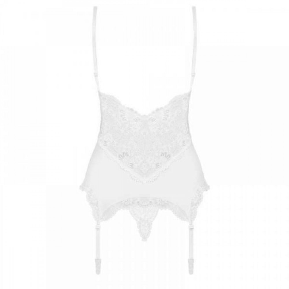 Эротическое белье - Корсет Obsessive 810-COR-2 corset & thong white S/M 2