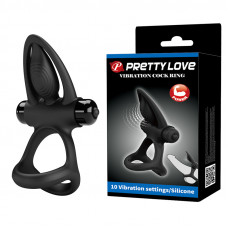 Ерекційне вібро кільце Pretty Love - Vibration Cock Ring, 10 vibration functions, BI-210306-1